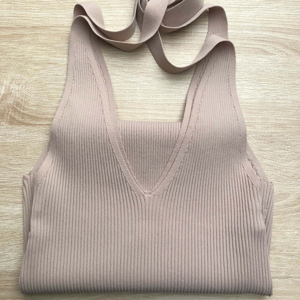 SOLD OUT 🥳 Rib Knit Tie Strap Bodysuit